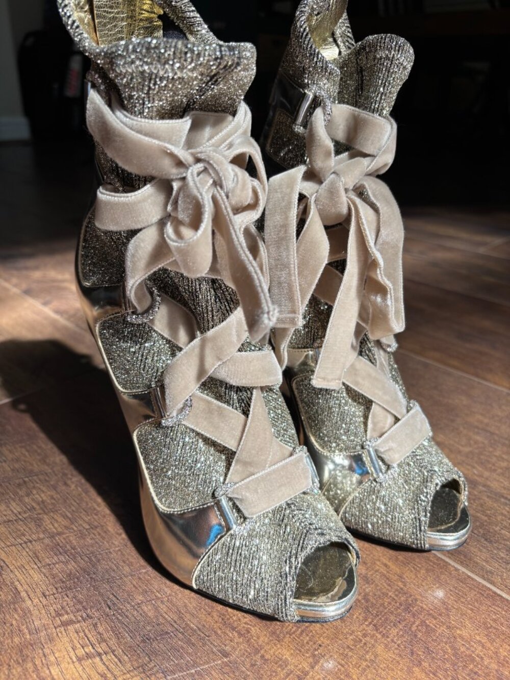 Giuseppe Zanotti Natalie Stretch Sparkle Booties